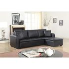 CANAPE - SOFA - BANQUETTE Canapé P.U convertible d'angle réversible noir