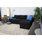  PLUZZ 2 Canapé toile angle convertible noir