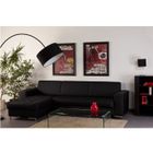  SWIKK Canapé Angle Réversible Convertible PU Noir