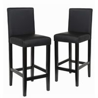 CHAISE  Lot de 2 chaises de bar noires MIAMI