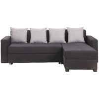 CANAPE BRIXTON Canapé Convertible d'Angle droit Noir