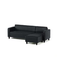 CANAPE FIRR Canapé d'angle réversible en PU Noir