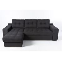 CANAPE - SOFA - BANQUETTE KOBB Canapé d'Angle Convertible Noir