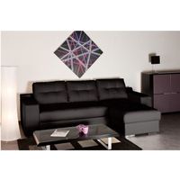 CANAPE - SOFA - BANQUETTE MIXX Canapé d'Angle Convertible Noir