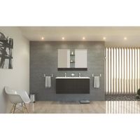 ENSEMBLE MEUBLE SDB  VENUS Salle de bain 120 cm double vasque noire