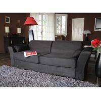 CANAPE - SOFA - BANQUETTE PHENIX Canapé 3 places convertible noir