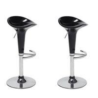 TABOURET Lot de 2 tabourets de bar POP noirs