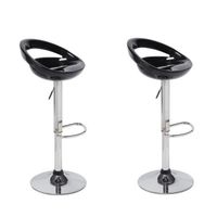 TABOURET Lot de 2 tabourets de bar MOON noirs