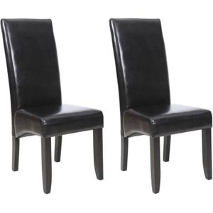 CHAISE CUBA Lot de 2 chaises de salle à manger noires CHAISE CUBA Lot de 2 chaises de salle à manger noires