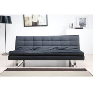 CANAPE - SOFA - BANQUETTE OXFORD Banquette Clic-clac Multipositions P.U Noir