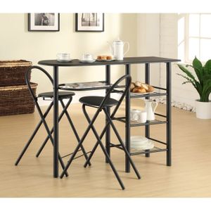 TABLE CUISINE AVEC OU SANS CHAISE SMOOTHIE  table + 2 chaises noires