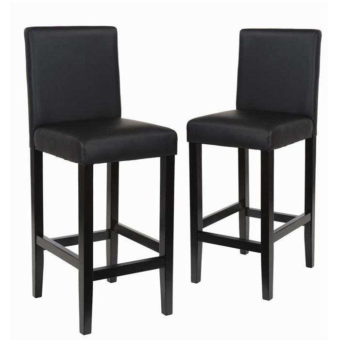Lot de 2 chaises de bar noires MIAMI  Achat / Vente chaise Revêtement