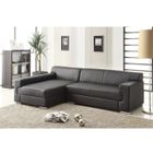 CANAPE - SOFA - BANQUETTE Canapé cuir buffle 5 places d'angle gauche noir