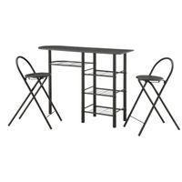 TABLE CUISINE AVEC OU SANS CHAISE SMOOTHIE  table + 2 chaises noires