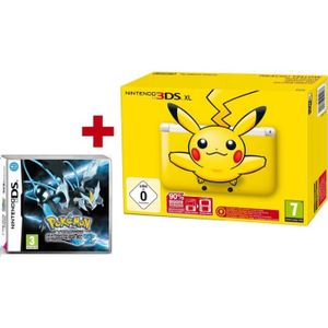 DS 3DS XL JAUNE PIKACHU + POKEMON VERSION NOIRE 2