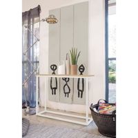 SCANDI console plaqué chêne clair / métal blanc SCANDI console plaqué chêne clair / métal blanc