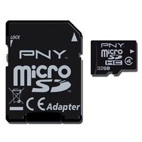 CARTE MEMOIRE PNY Micro SD Optima Classe 4 32Go avec adaptateur