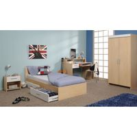 SCOOP Chambre complète décor hêtre clair et blanc SCOOP Chambre complète décor hêtre clair et blanc