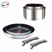 BATTERIE DE CUISINE  TEFAL INGENIO 4 INOX GOURMET Lot de 7 pièces