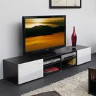  MANGO Banc TV 185cm 4 niches 2 tiroirs Choco