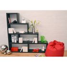 MEUBLE ETAGERE TETRIS Etagère Escalier 4 niveaux Noire