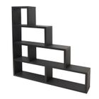 MEUBLE ETAGERE TETRIS Etagère Escalier 4 niveaux Noire