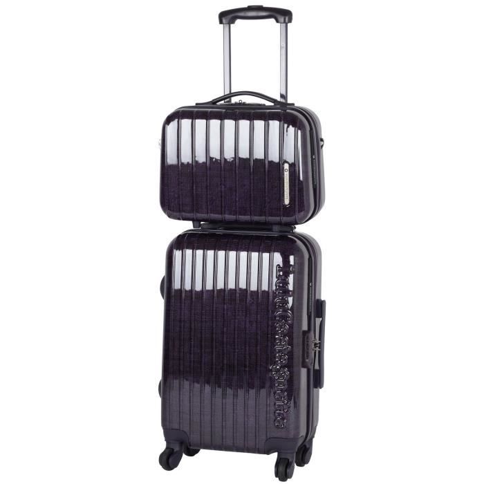 lulu castagnette valise trolley 4 roues 51 cm + vanity Violet - Achat ...