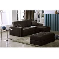 CANAPE - SOFA - BANQUETTE OTTO canapé d'angle droit convertible Chocolat