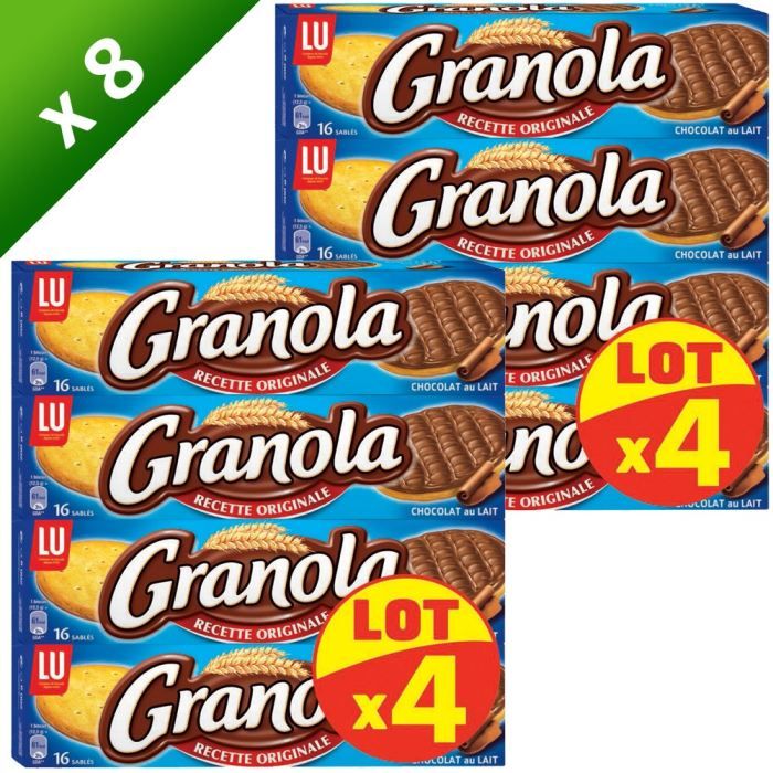 LU Granola Chocolat Lait 4x200g (x2) Achat / Vente biscuits secs LU