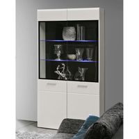 SLATE Vitrine + LED 100 cm blanc brillant/noir SLATE Vitrine + LED 100 cm blanc brillant/noir