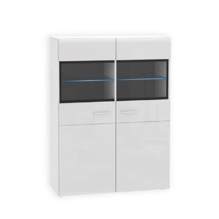 Slate vitrine 100cm blanc brillant et noir led achat / vente ...