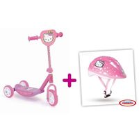 TROTTINETTES Exclusif ! Pack Patinette + Casque - Hello Kitty