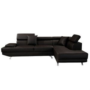 CANAPE - SOFA - BANQUETTE SCOOP Canapé P.U d'angle droit noir