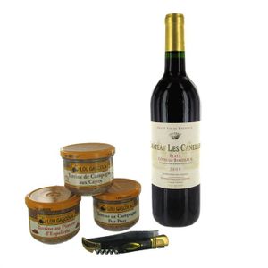 Panière Lou Gascoun Terrines Vin Rouge et Laguiole