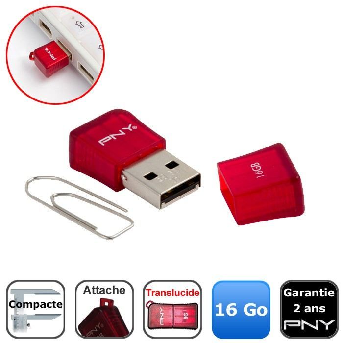 16 Go   Achat / Vente CLE USB PNY Micro Sleek Attaché 16 Go