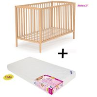  Ensemble Lit Naturel 60x120cm + matelas Babyclim