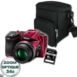 PACK APPAREIL BRIDGE NIKON L830 Bridge Rouge + Etui + SD 8 Go PACK APPAREIL BRIDGE NIKON L830 Bridge Rouge + Etui + SD 8 Go