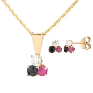 PARURE OR ECLAT Parure Or 375° et Pierres Femme PARURE OR ECLAT Parure Or 375° et Pierres Femme
