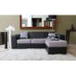 TWIN Canapé Tissu pvc d'angle réversible noir/gris
