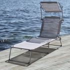  Transat pliable en acier et ombrelle gris