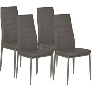 CHAISE VOGUE Lot de 4 chaisesde salle à manger grises CHAISE VOGUE Lot de 4 chaisesde salle à manger grises