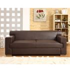 CANAPE - SOFA - BANQUETTE Canapé 3 places en cuir buffle marron