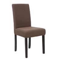 CHAISE  Lot de 2 Chaises déhoussables STRIP marron
