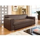 CANAPE - SOFA - BANQUETTE Canapé 3 places en cuir buffle marron
