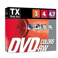 CD - DVD - BLU-RAY VIERGE POUR PC TX Pack de 3 DVD-RW 4x Couleurs
