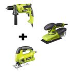 PERCEUSE - PERFORATEUR - VISSEUSE - DEVISSEUSE Ryobi Perceuse + Scie sauteuse + Ponceuse vibrante