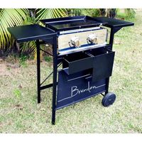 Plancha INOX 2 brûleurs avec chariot - 5 kW Plancha INOX 2 brûleurs avec chariot - 5 kW