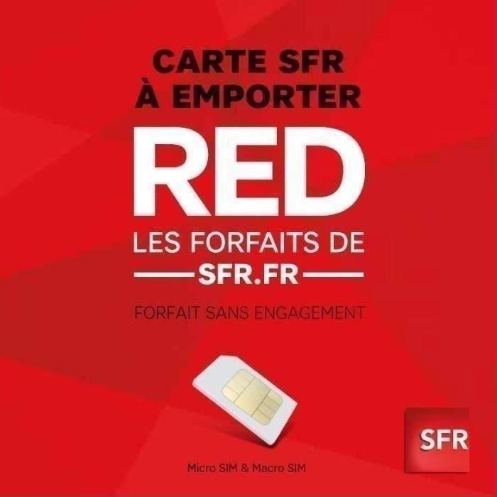 Carte sim forfait Red de sfr.fr SANS ENGAGEMENT Achat / Vente carte