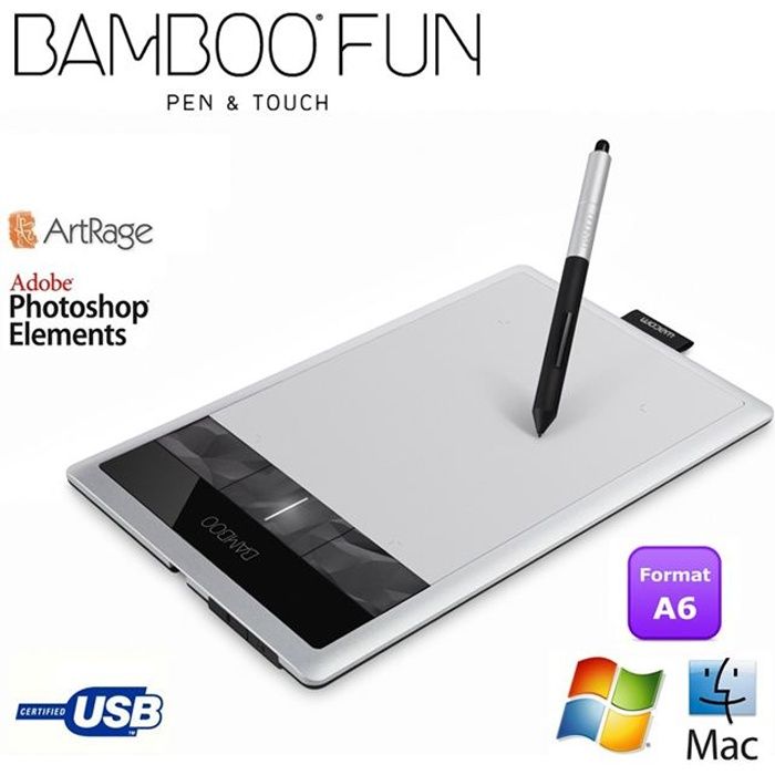 Tablette Wacom Bamboo Fun Small Pen Touch Tv