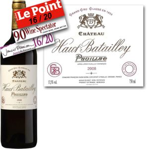 VIN ROUGE Château Haut-Batailley Pauillac 2008